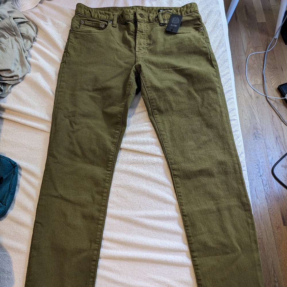 Bonobos Travel Jeans 32x32 olive tailored fit